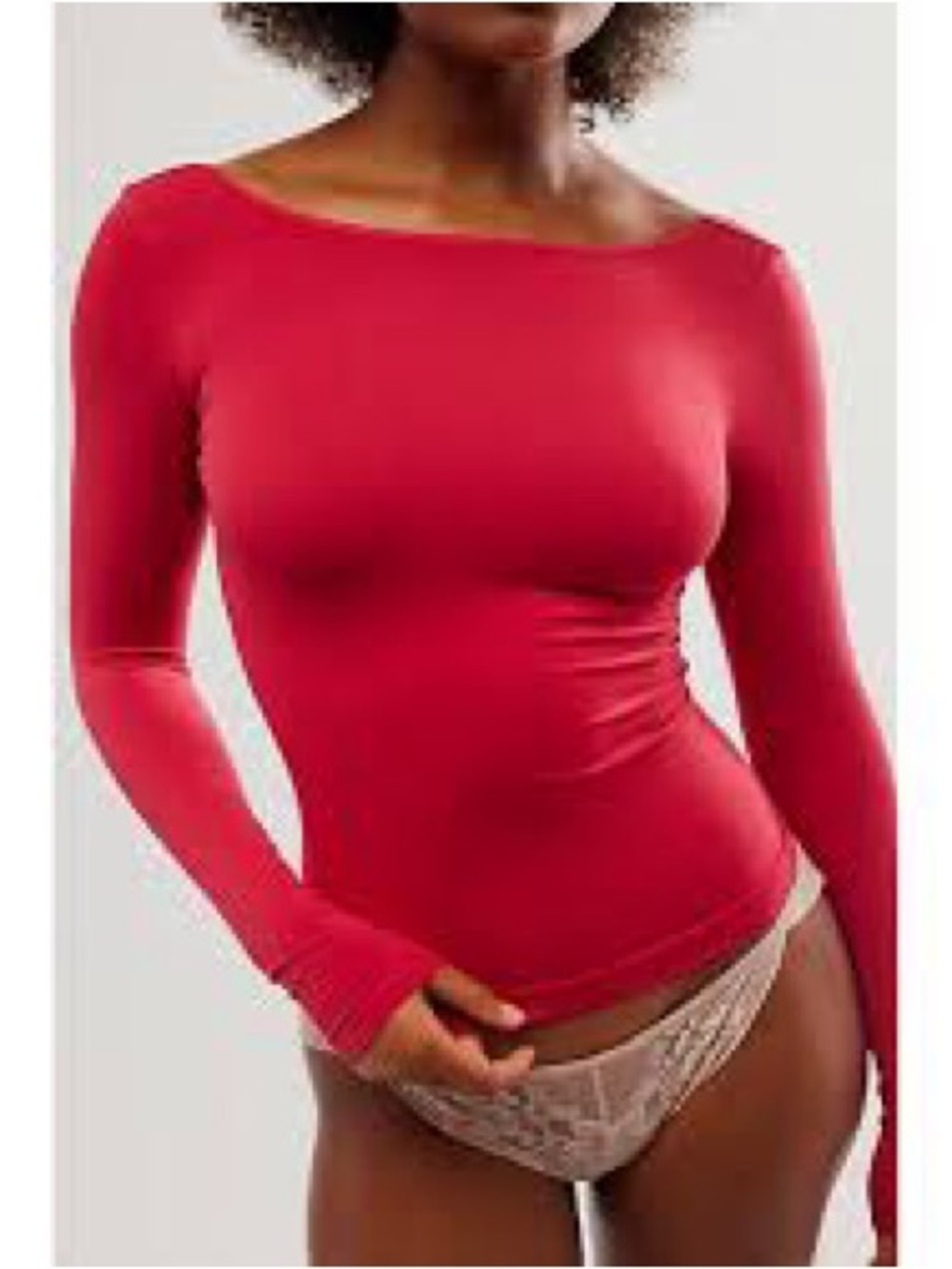 FREE PEOPLE Intimately Low-Back Seamless Long Sleeve Top